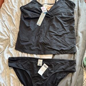 Old Navy Black Tankini 2 Piece Swim Bathing Suit Size XL NWT!
